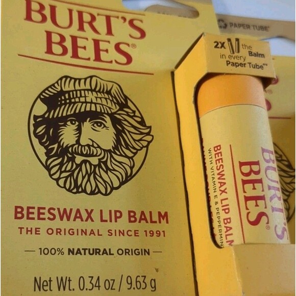 (2 PACK) NEW Burt's Bees The Original Paper Tube Moisturizing Lip Balm 0.34 Oz - Picture 6 of 6